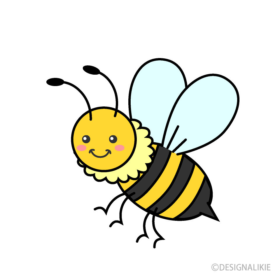 かわいいミツバチの無料イラスト素材 イラストイメージ