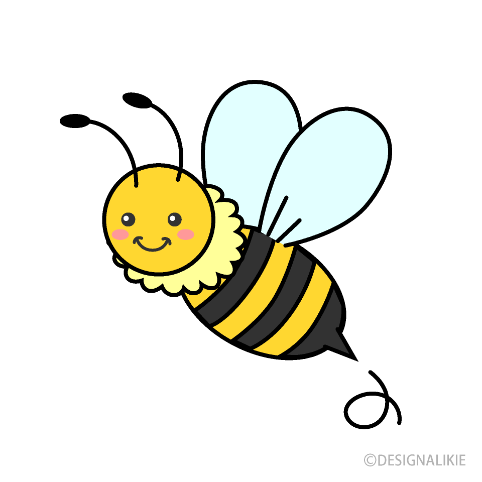 飛ぶ可愛いミツバチの無料イラスト素材 イラストイメージ