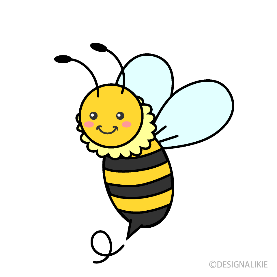 元気な可愛いミツバチの無料イラスト素材 イラストイメージ