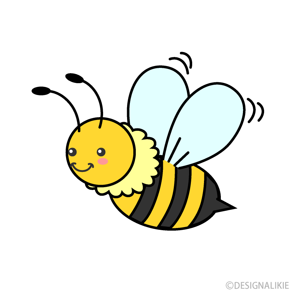 羽ばたく可愛いミツバチの無料イラスト素材 イラストイメージ