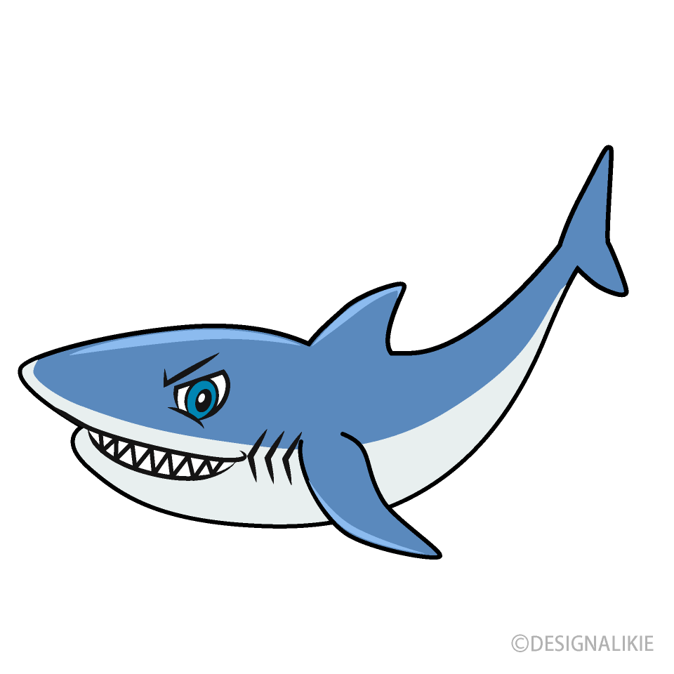 恐い顔のサメの無料イラスト素材 イラストイメージ