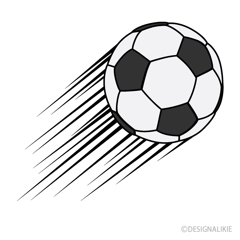 飛ぶサッカーボールイラストのフリー素材 イラストイメージ