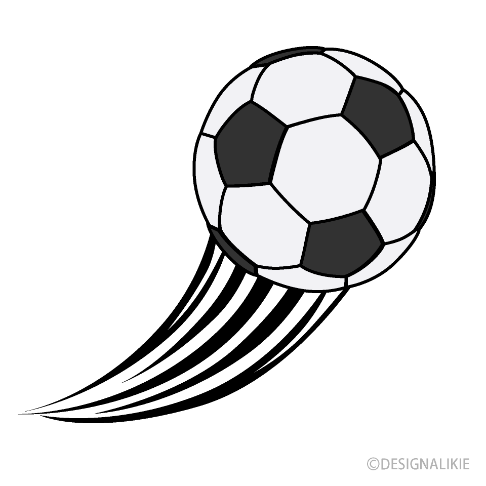 勢いのあるサッカーボールの無料イラスト素材 イラストイメージ