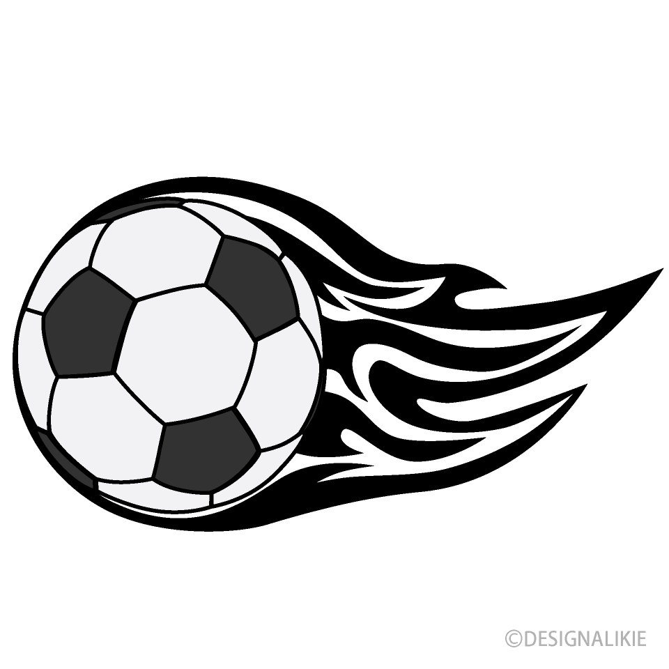 サッカー イラスト 無料 白黒