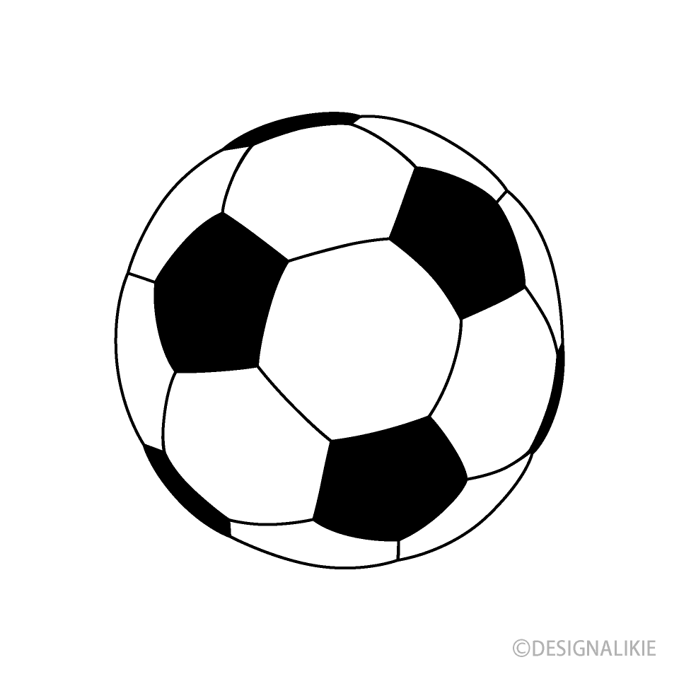 白黒サッカーボールイラストのフリー素材 イラストイメージ