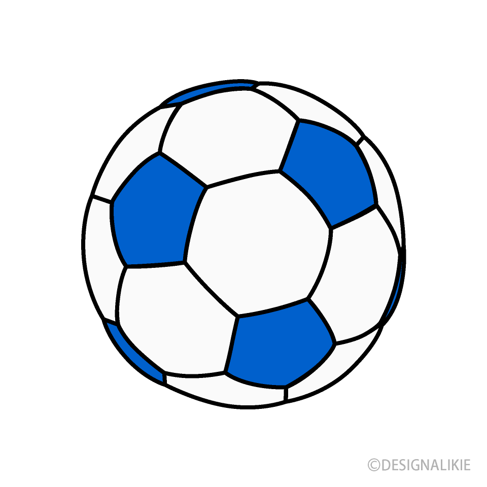 青色サッカーボールイラストのフリー素材 イラストイメージ