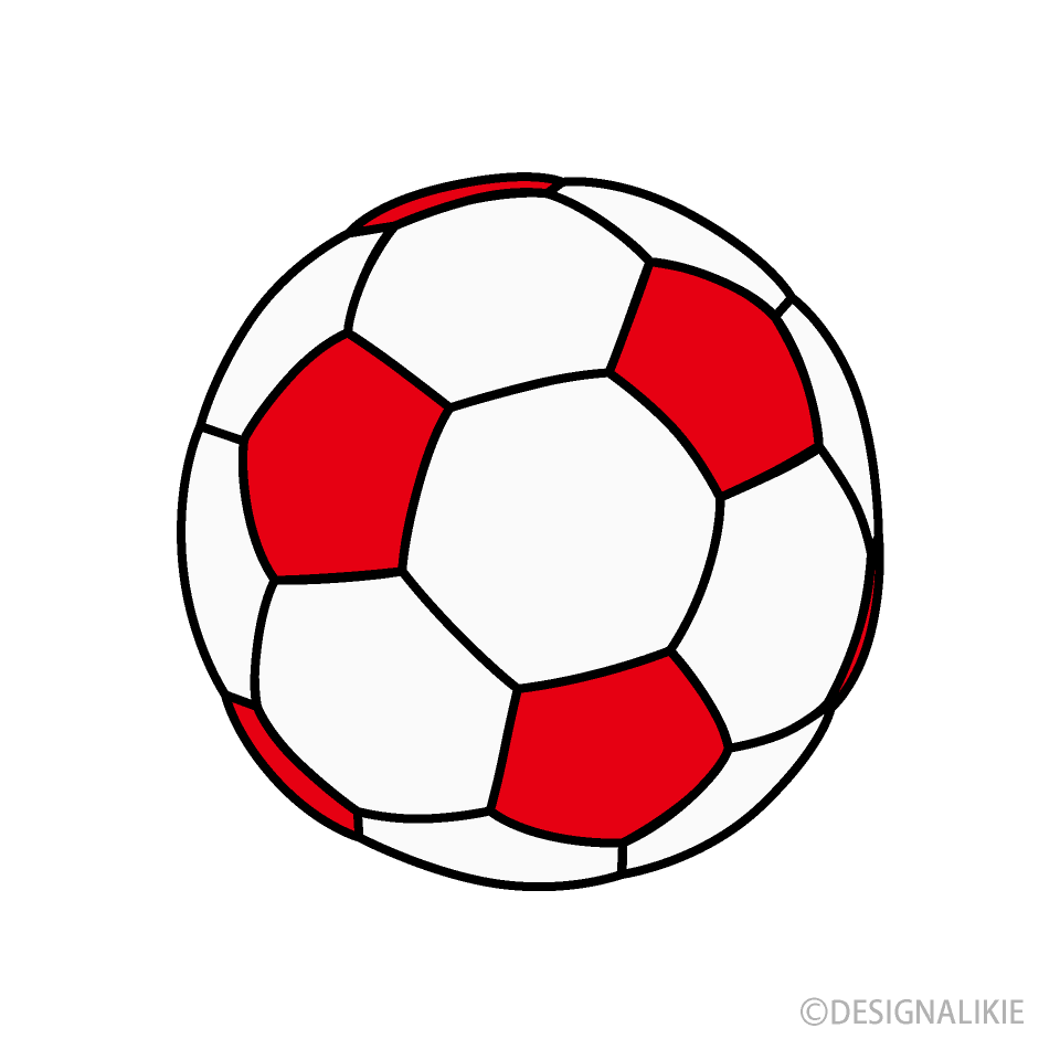 赤色サッカーボールの無料イラスト素材 イラストイメージ