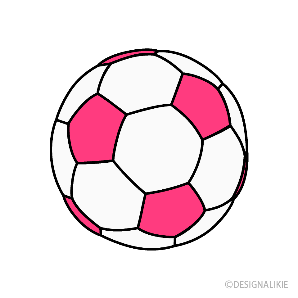 ピンクサッカーボールイラストのフリー素材 イラストイメージ