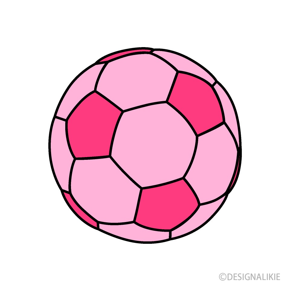 可愛いピンクのサッカーボールの無料イラスト素材 イラストイメージ