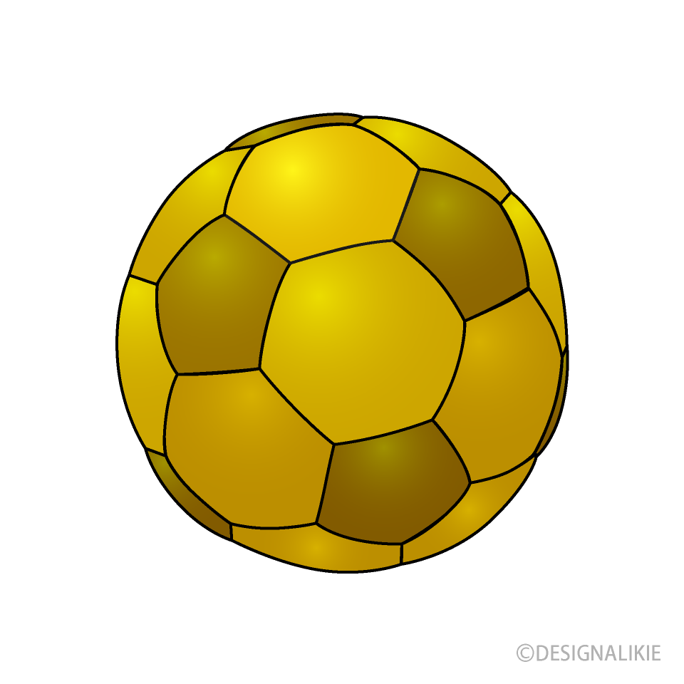 ゴールドサッカーボールイラストのフリー素材 イラストイメージ