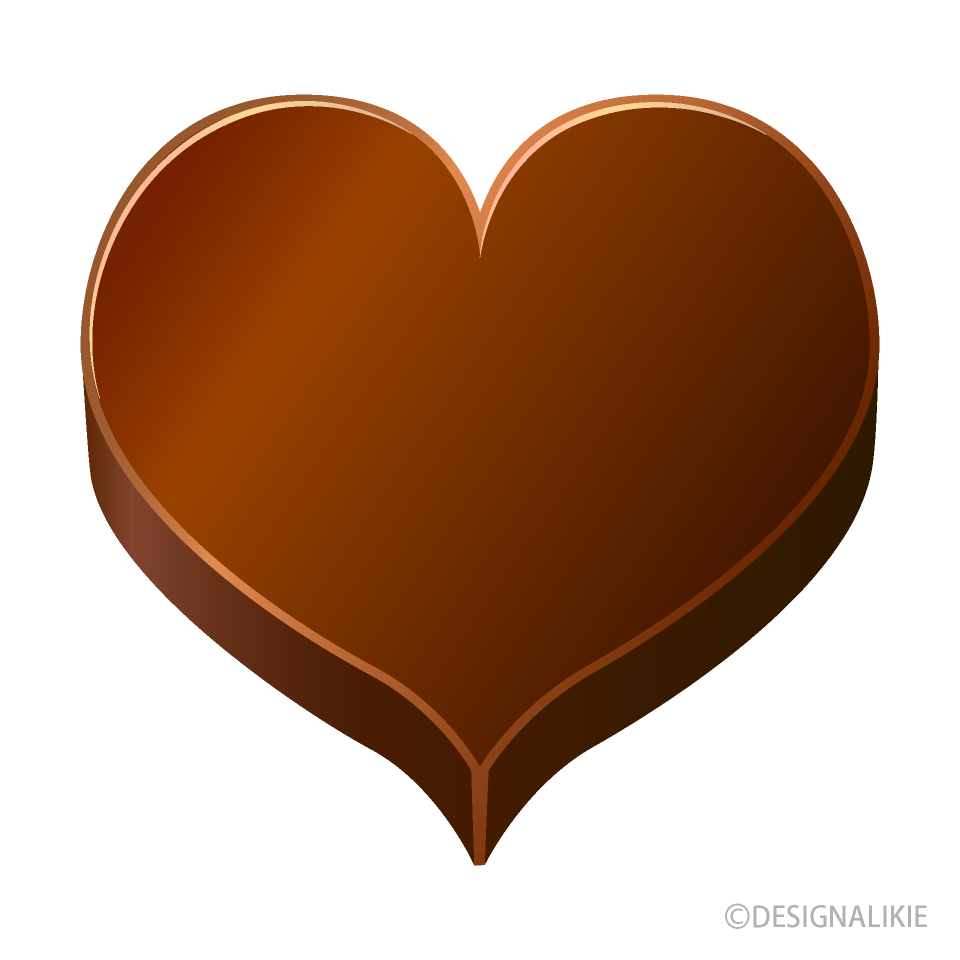 バレンタインのハートチョコレートの無料イラスト素材 イラストイメージ