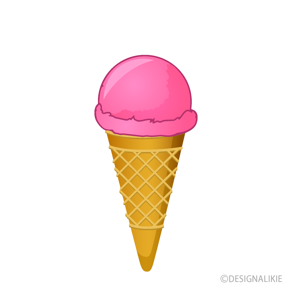ピンクアイスクリームの無料イラスト素材 イラストイメージ