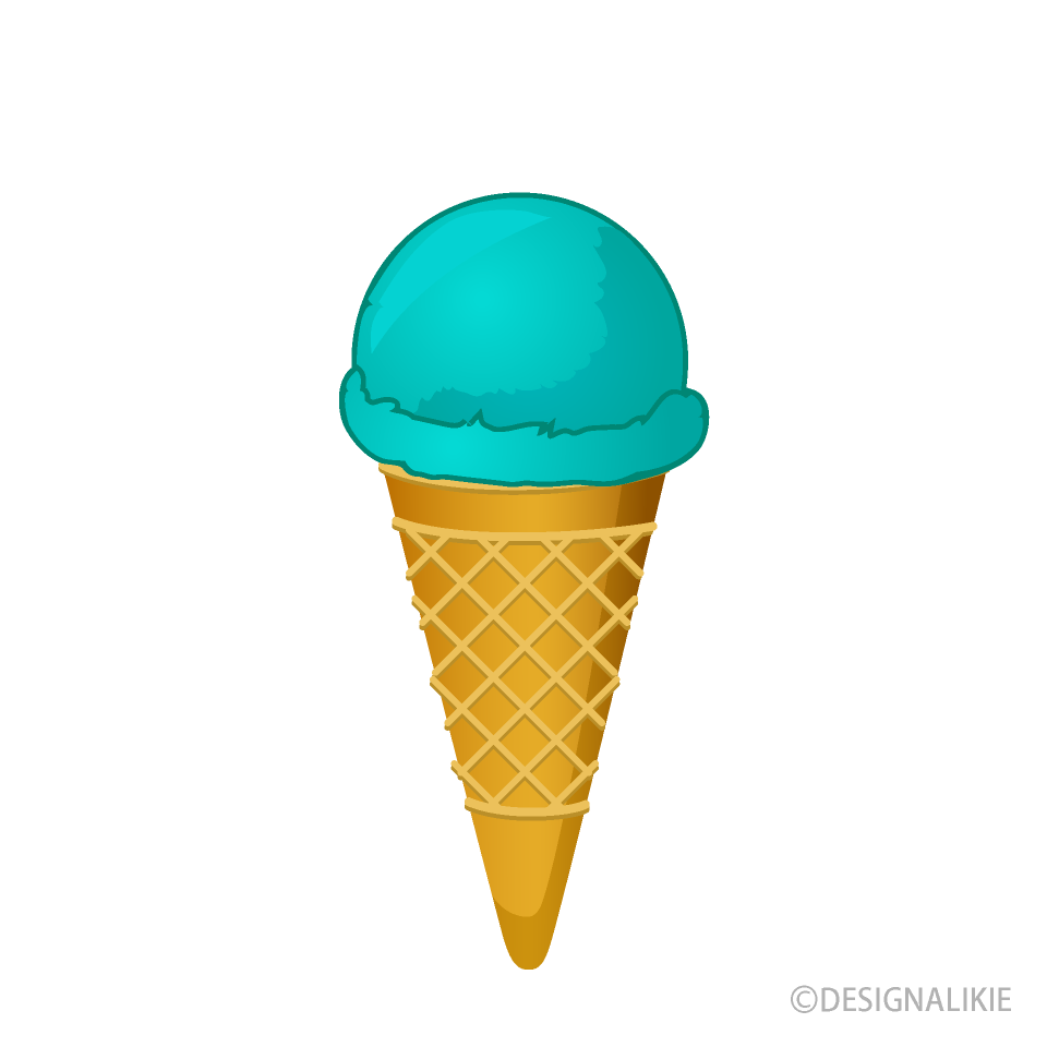 ブルーアイスクリームイラストのフリー素材 イラストイメージ