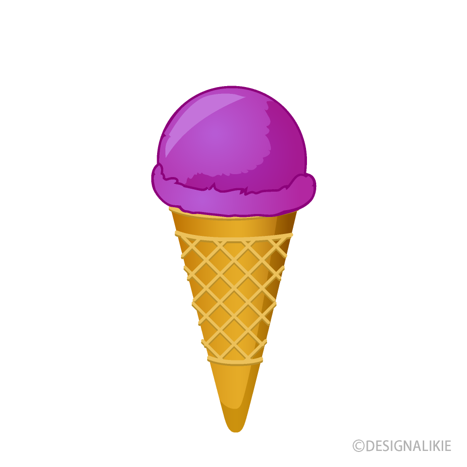 パープルアイスクリームイラストのフリー素材 イラストイメージ