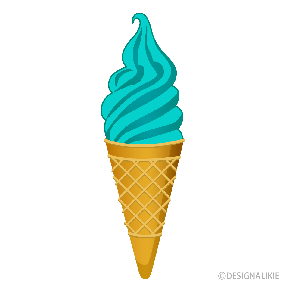 ブルーソフトクリームイラストのフリー素材 イラストイメージ