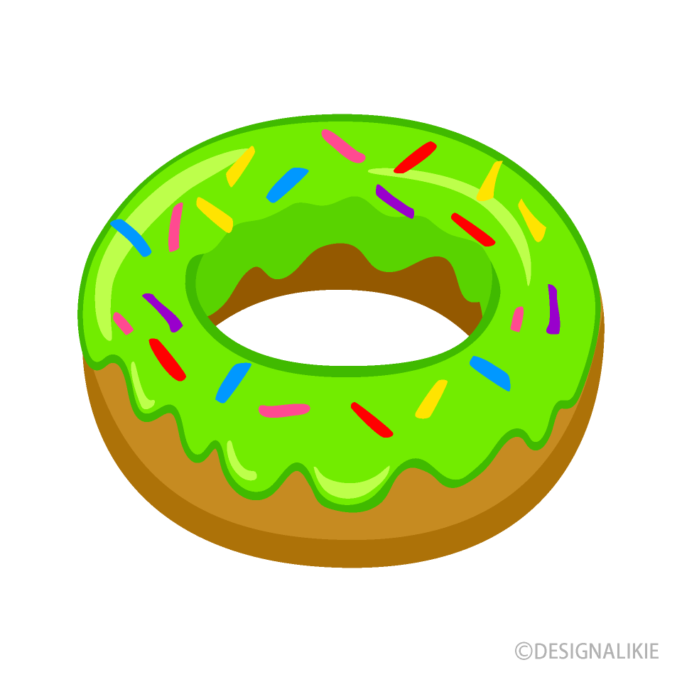 グリーンドーナツの無料イラスト素材 イラストイメージ