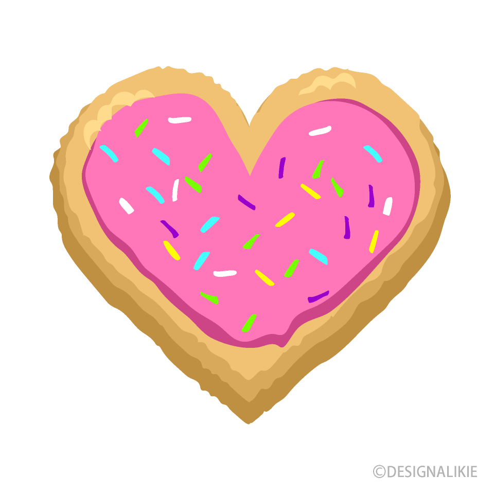 可愛いハートクッキーイラストのフリー素材 イラストイメージ