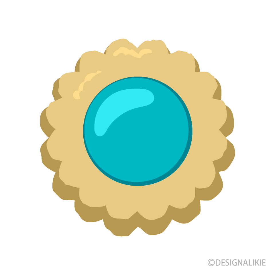 青い花型クッキー