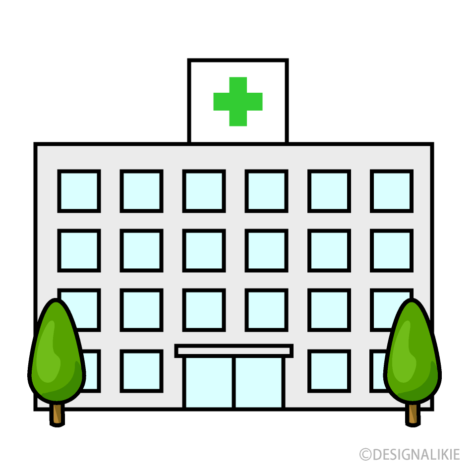 病院建物ビルの無料イラスト素材 イラストイメージ
