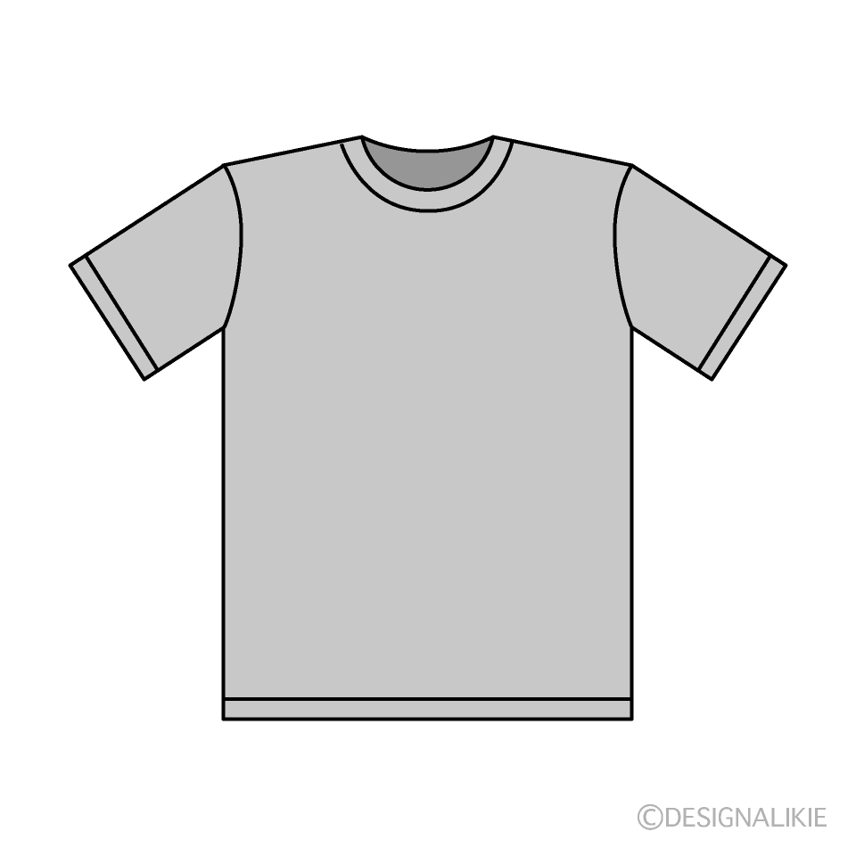 グレーtシャツイラストのフリー素材 イラストイメージ