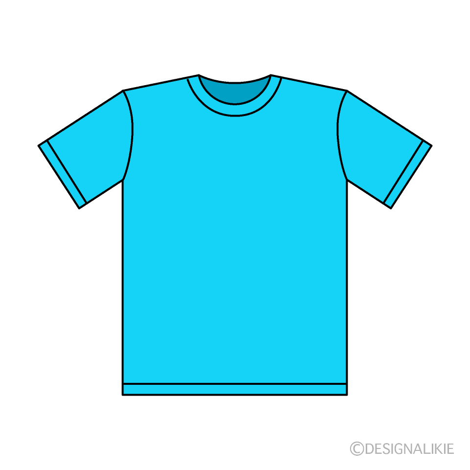 水色Tシャツイラストのフリー素材｜イラストイメージ