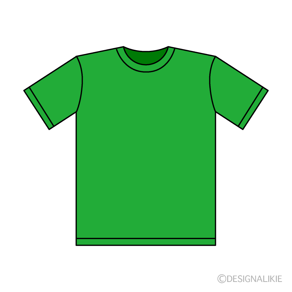 緑Tシャツイラストのフリー素材｜イラストイメージ
