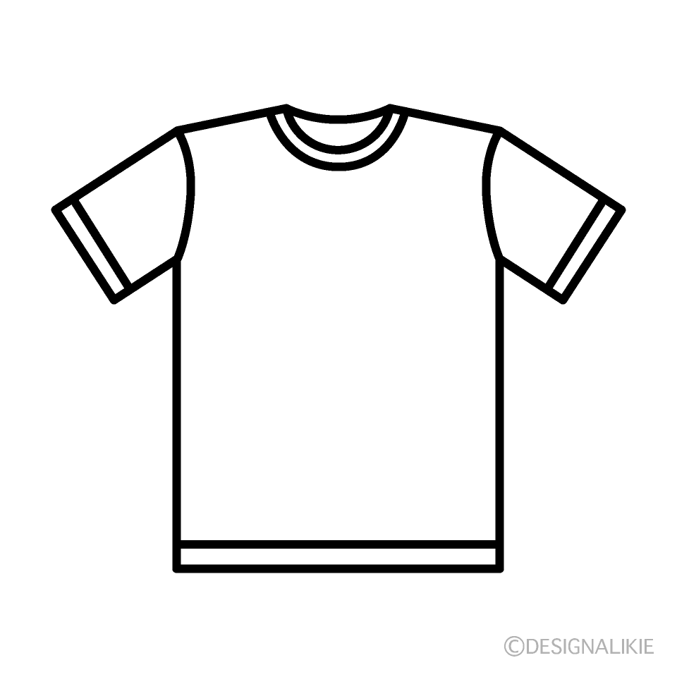 Tシャツ線画の無料イラスト素材 イラストイメージ