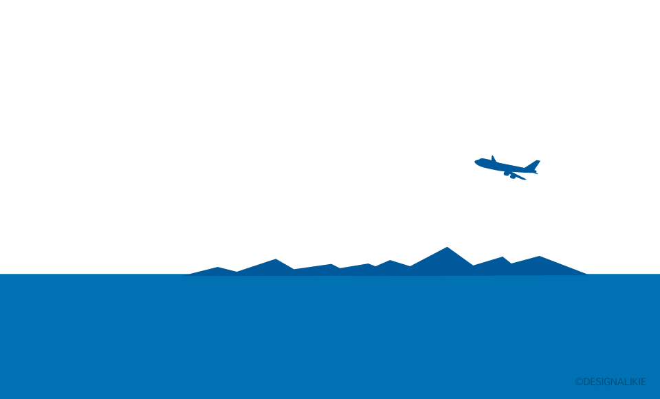 離陸する飛行機シルエットイラストのフリー素材 イラストイメージ