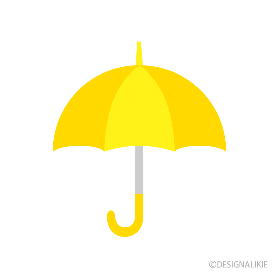 かわいい黄色傘の無料イラスト素材 イラストイメージ