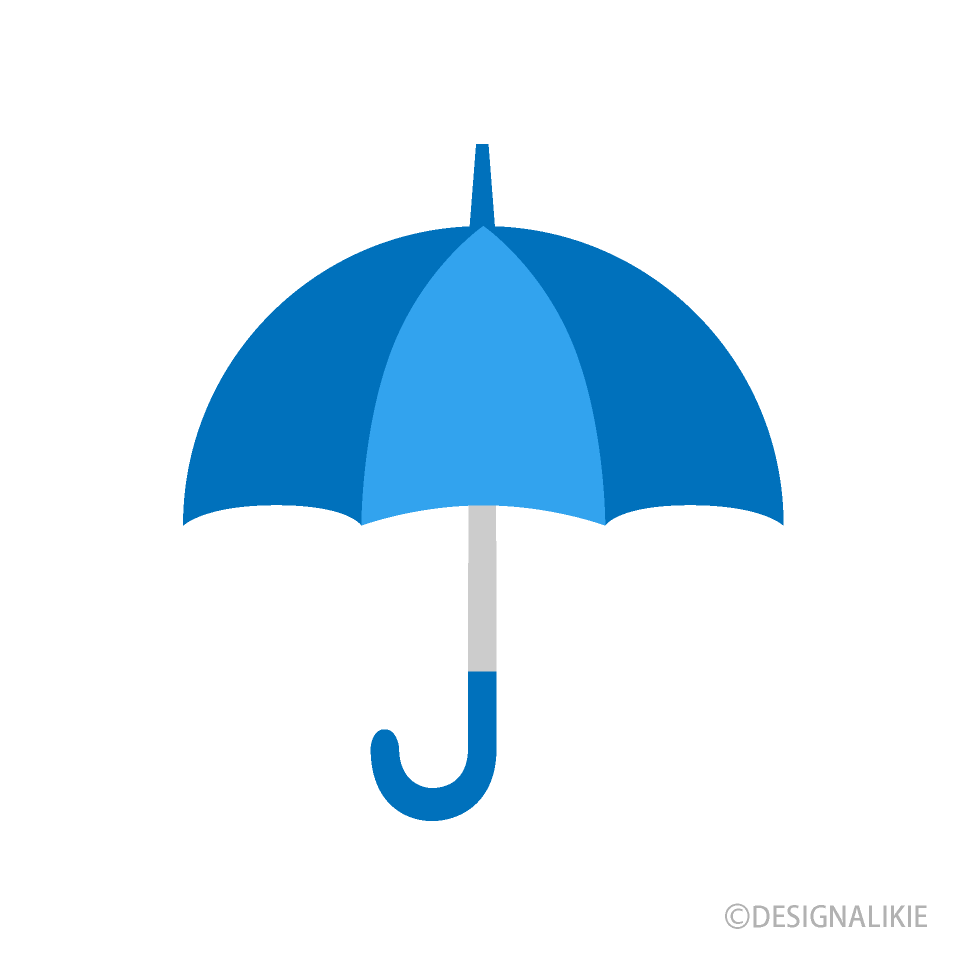 かわいい青い傘の無料イラスト素材 イラストイメージ