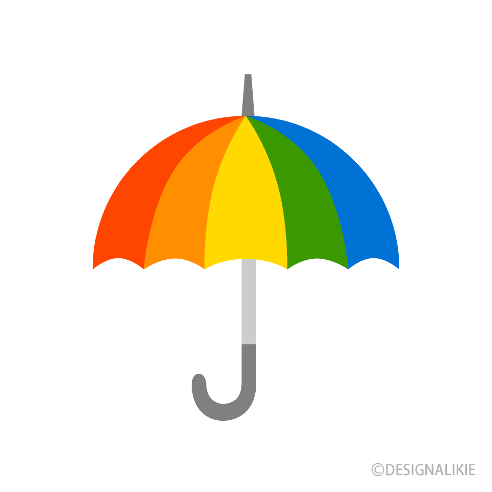 かわいい虹色の傘イラストのフリー素材｜イラストイメージ