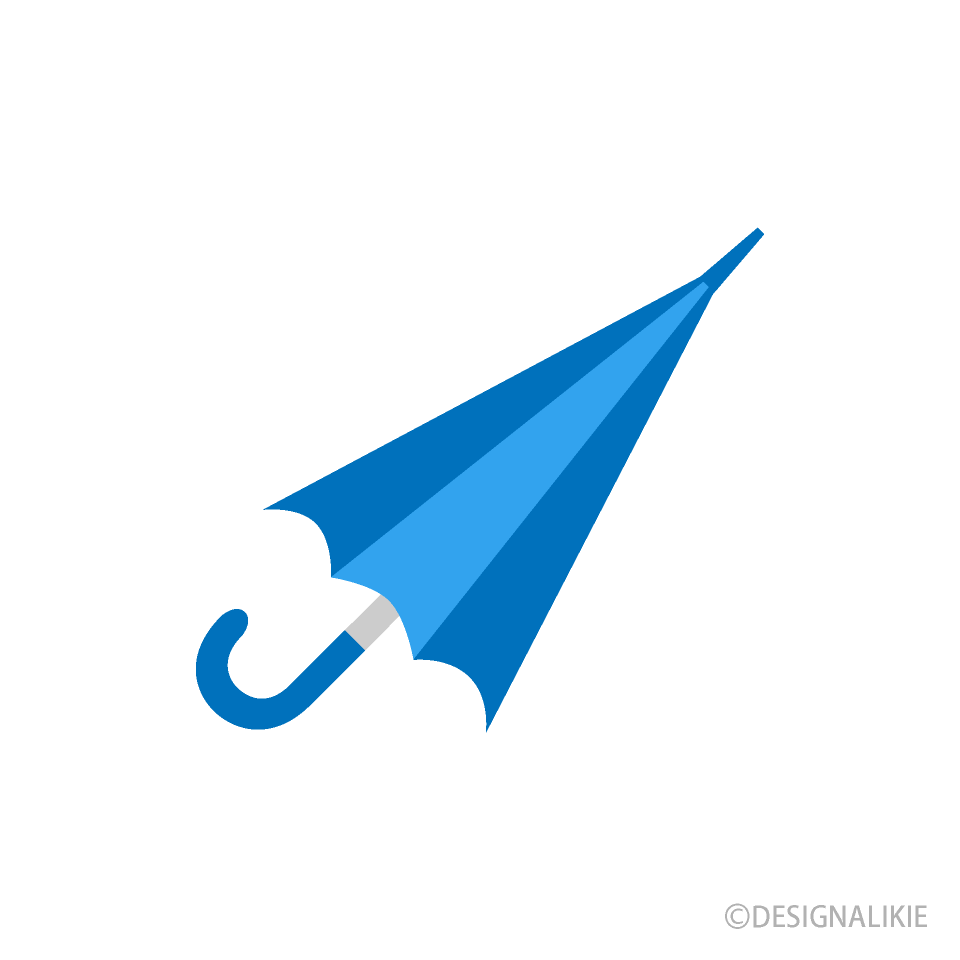 閉じた青い傘の無料イラスト素材 イラストイメージ