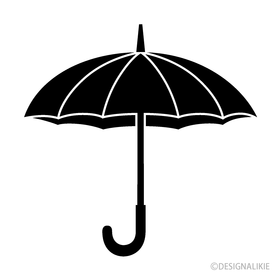 黒い傘マークイラストのフリー素材 イラストイメージ