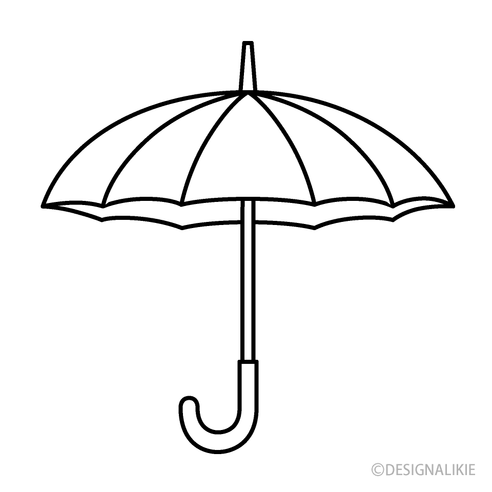 白い傘イラストのフリー素材 イラストイメージ