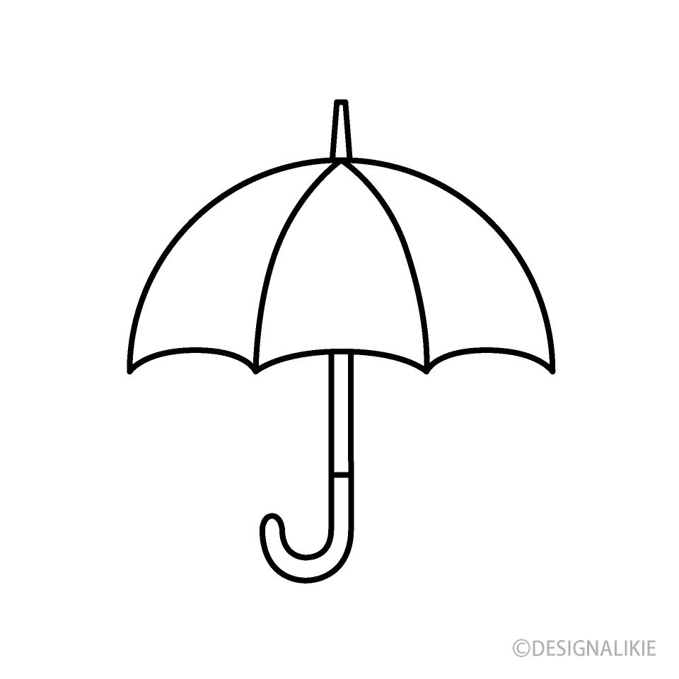 白い傘アイコンの無料イラスト素材 イラストイメージ