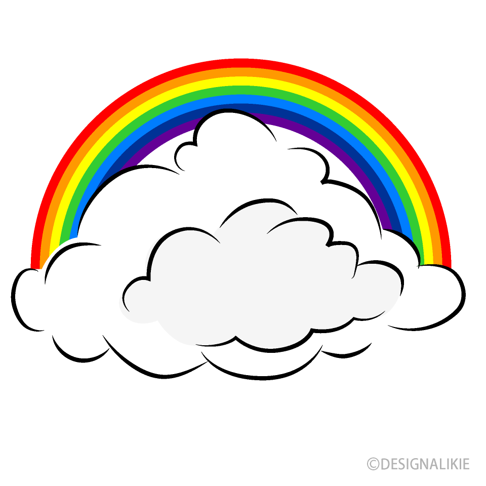 雲と虹の無料イラスト素材 イラストイメージ