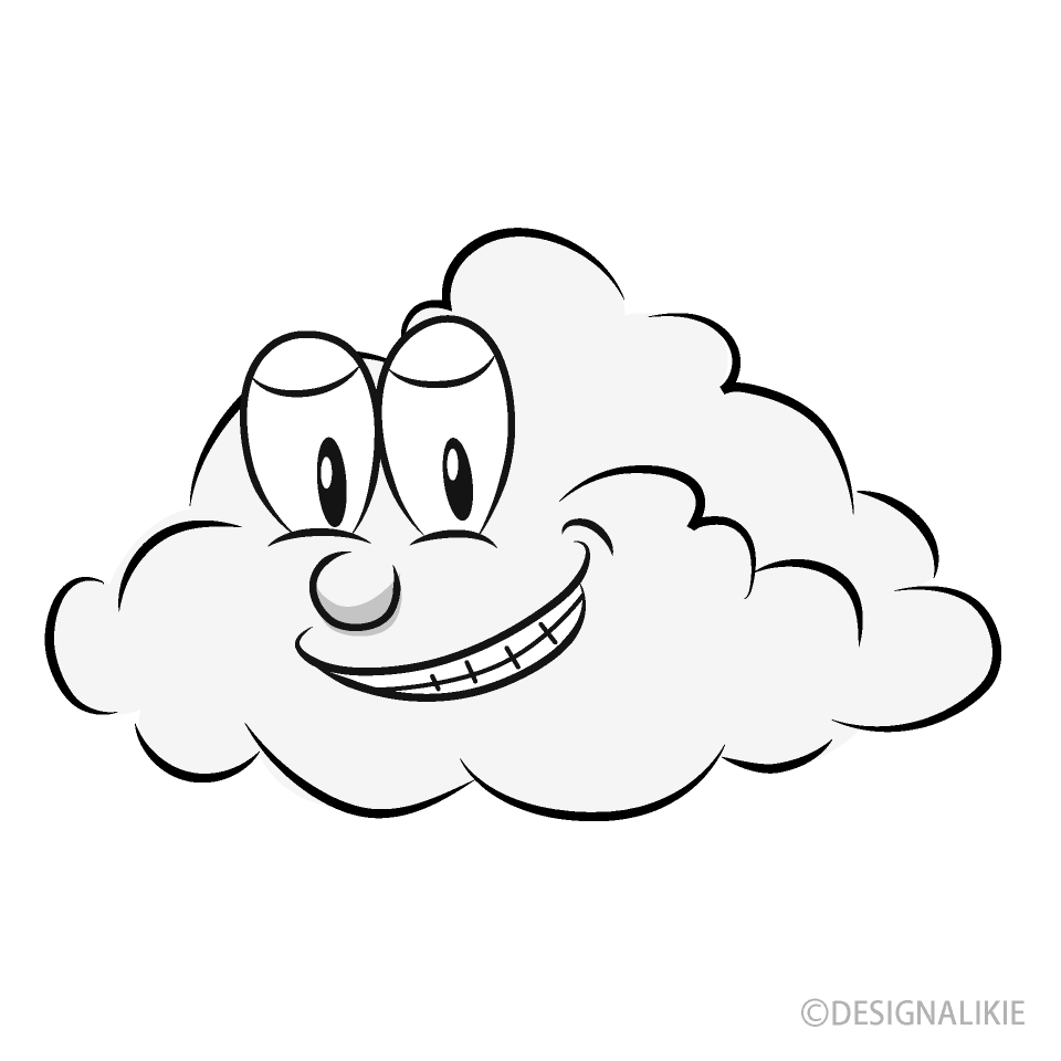 笑う雲キャライラストのフリー素材 イラストイメージ