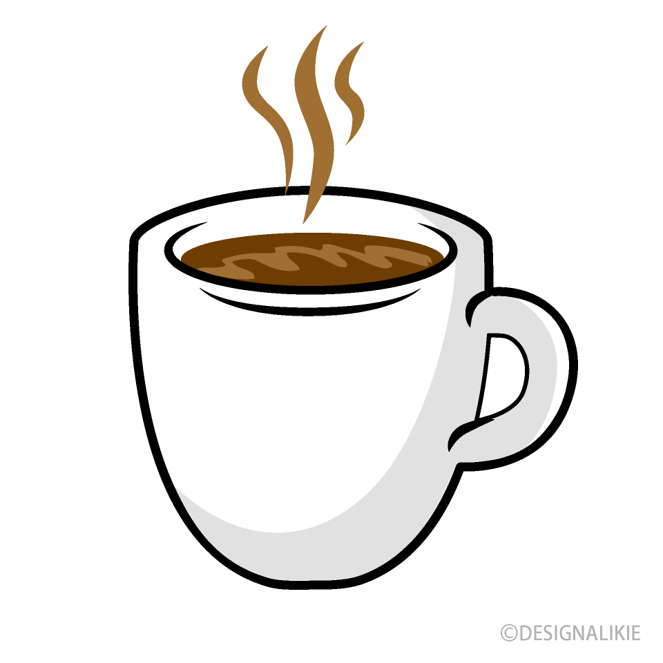 香り立つコーヒーマグカップの無料イラスト素材 イラストイメージ