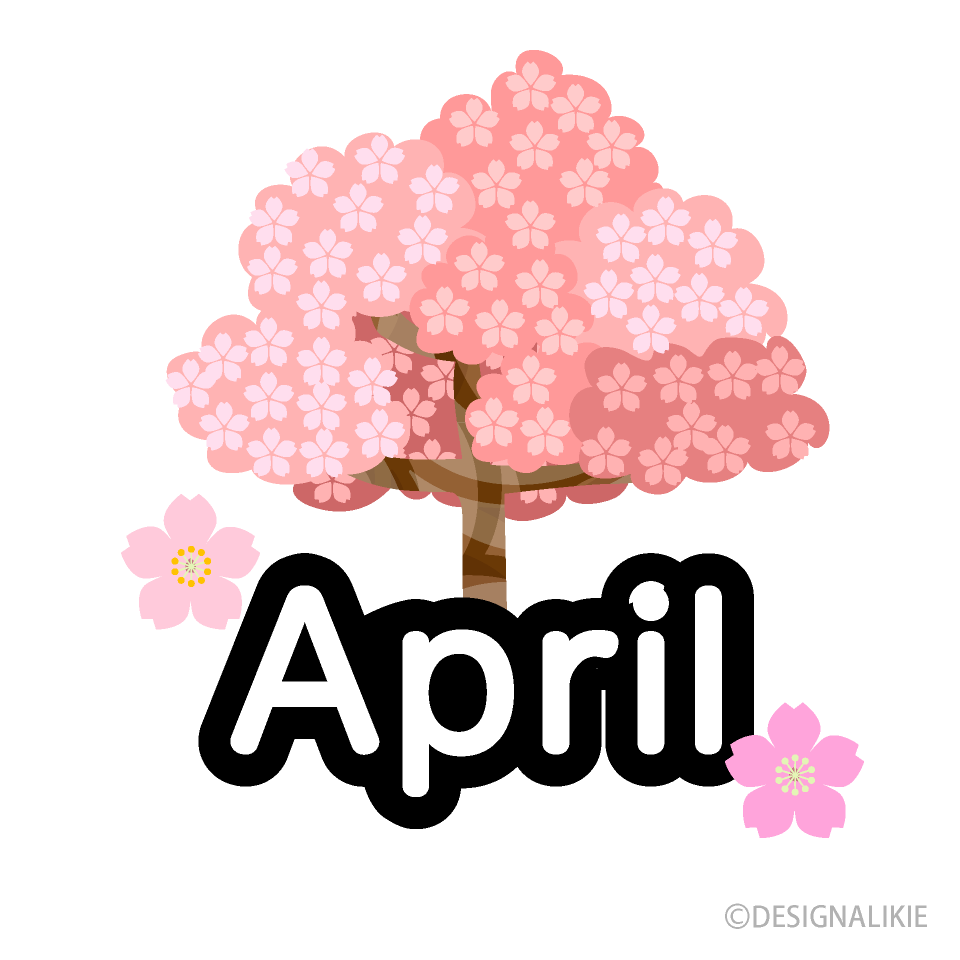 桜の4月 英語 の無料イラスト素材 イラストイメージ