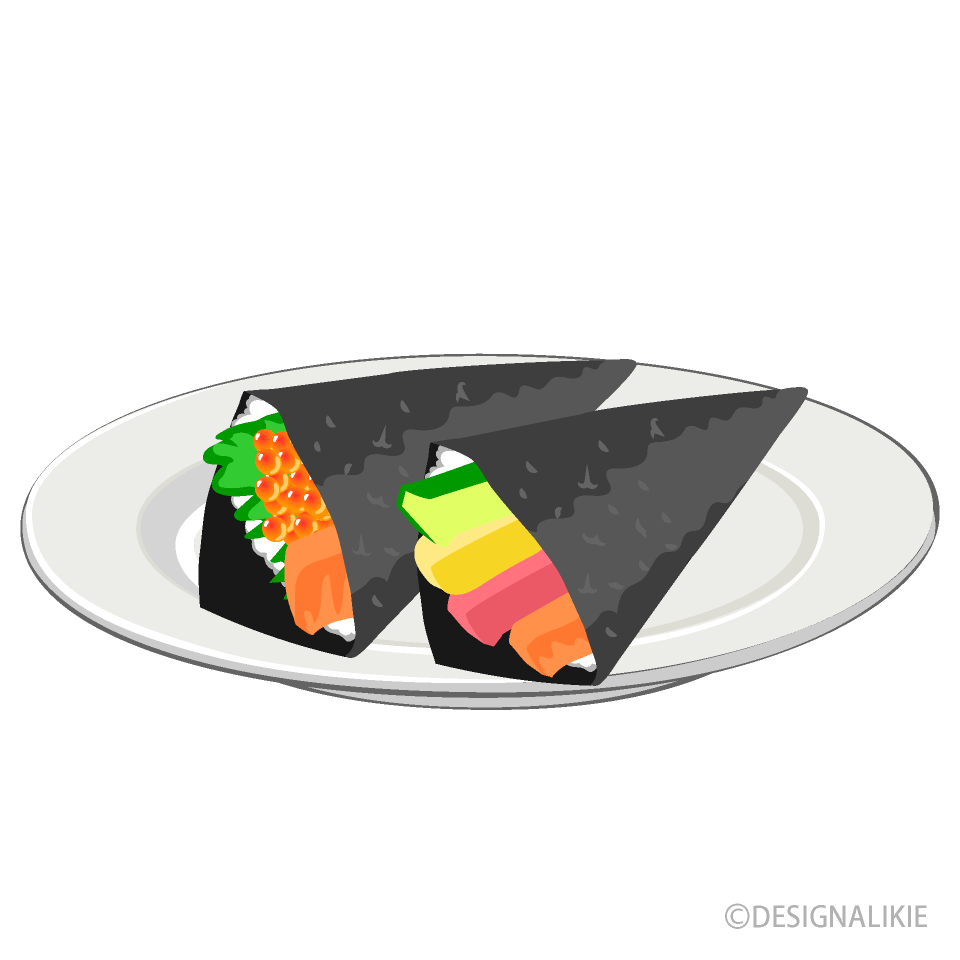 手巻き寿司イラストのフリー素材 イラストイメージ