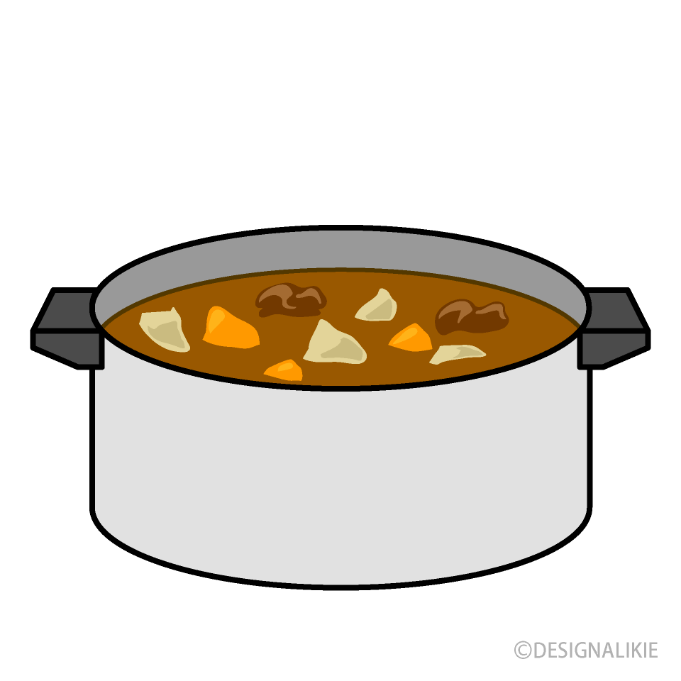 カレー鍋イラストのフリー素材 イラストイメージ