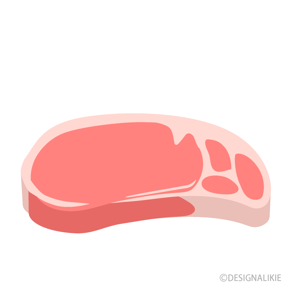 生の豚肉イラストのフリー素材 イラストイメージ