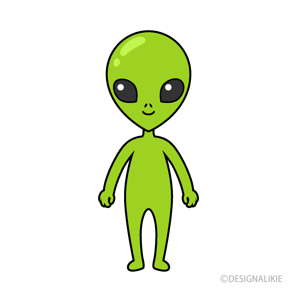 緑色の宇宙人の無料イラスト素材 イラストイメージ