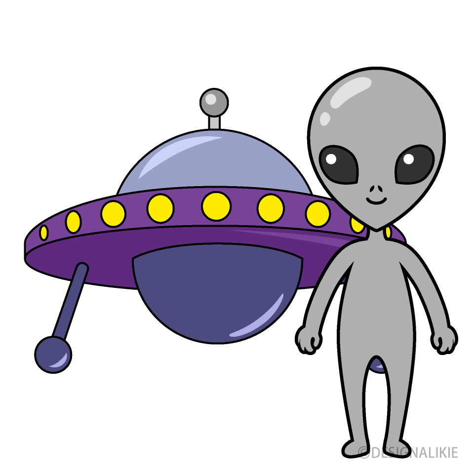 宇宙人とufoの無料イラスト素材 イラストイメージ