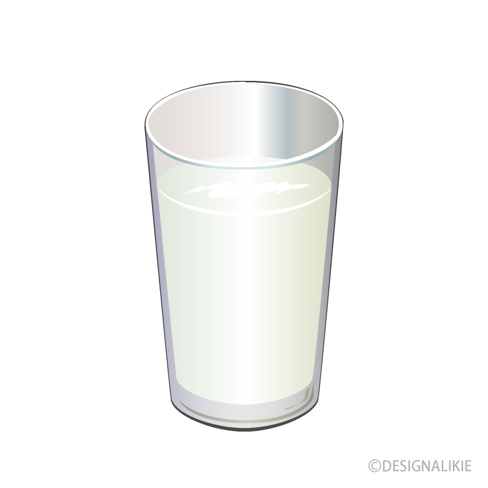 コップの牛乳の無料イラスト素材 イラストイメージ