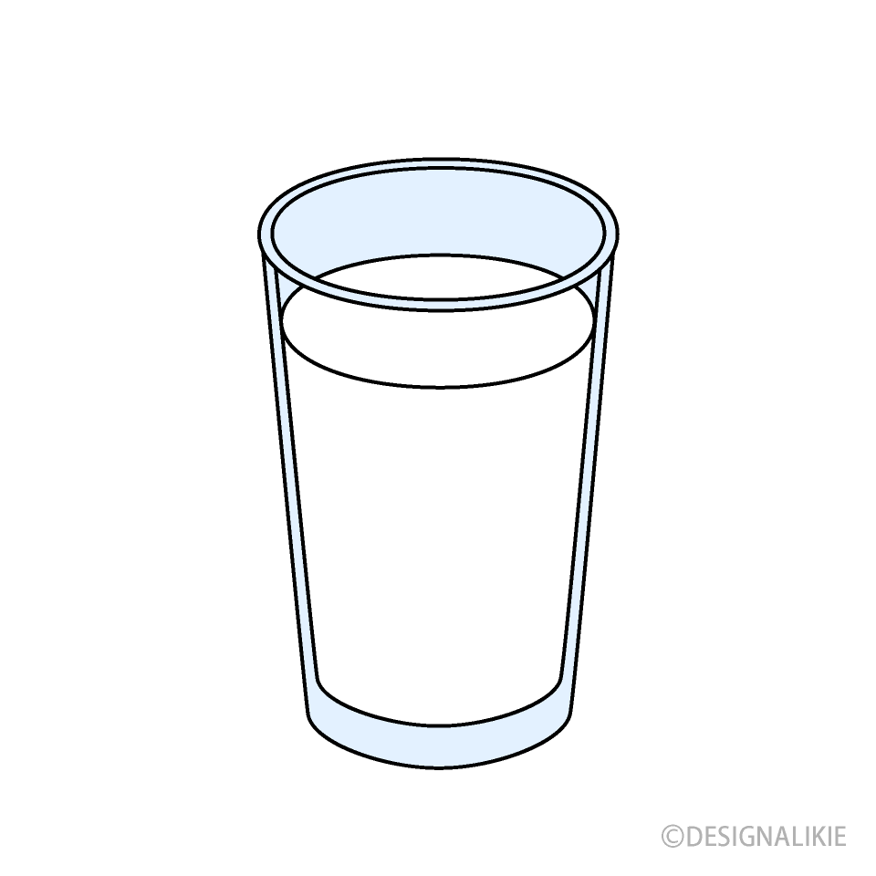 シンプルなコップの牛乳イラストのフリー素材 イラストイメージ
