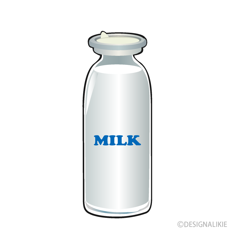 牛乳ビンイラストのフリー素材 イラストイメージ