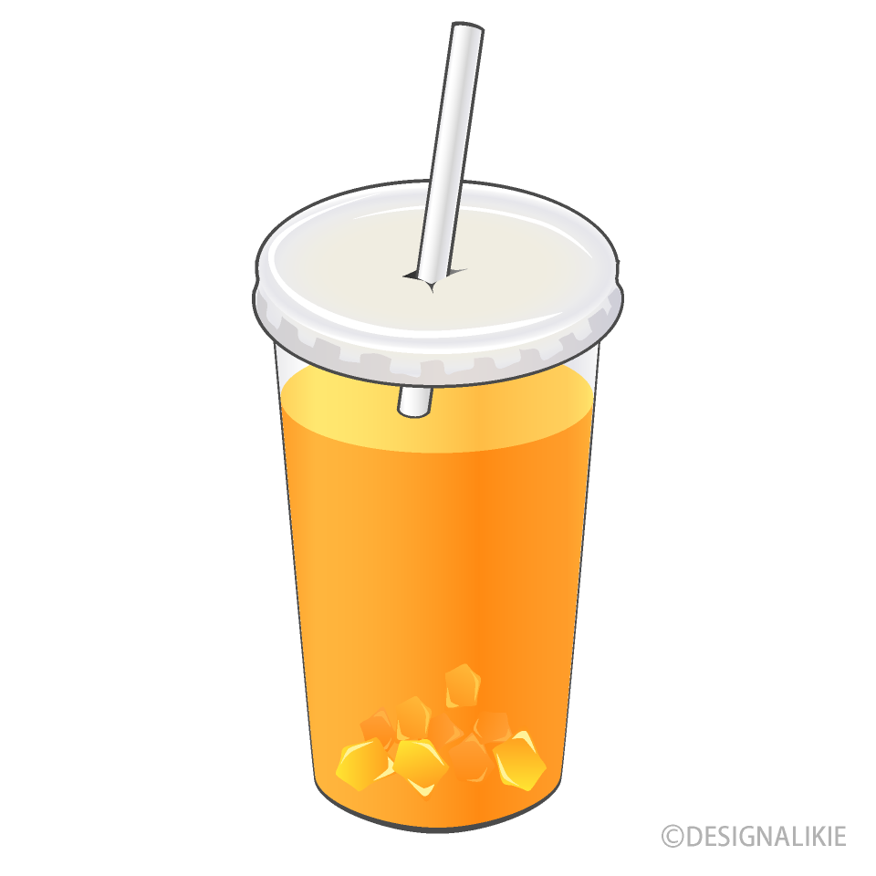 オレンジジュースイラストのフリー素材 イラストイメージ