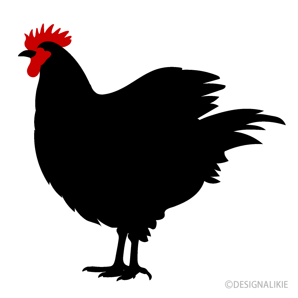 横から見た鶏の無料イラスト素材 イラストイメージ