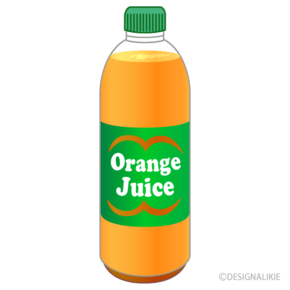 オレンジジュースペットボトルの無料イラスト素材 イラストイメージ